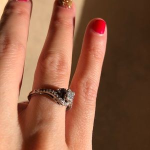 Silver/ real diamond promise ring comes with box